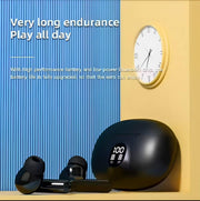 TWS T-04 Wireless Bluetooth Earbuds with Digital Display – Black & White