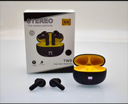 TWS T-04 Wireless Bluetooth Earbuds with Digital Display – Black & White
